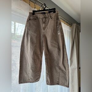 GAP High Rise Horseshoe Wide-Leg Jeans in Taupe Size 4/27S